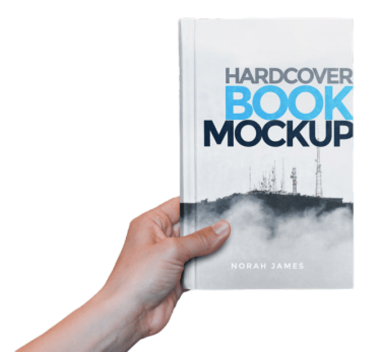 hardcover book mockup free psd hand 3